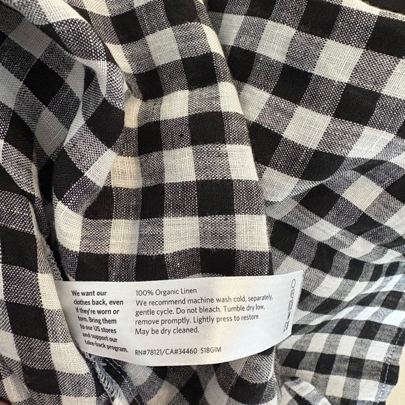 Eileen Fisher 100% organic cotton Black and White Checkered Sleeveless Top - Picture 5 of 5